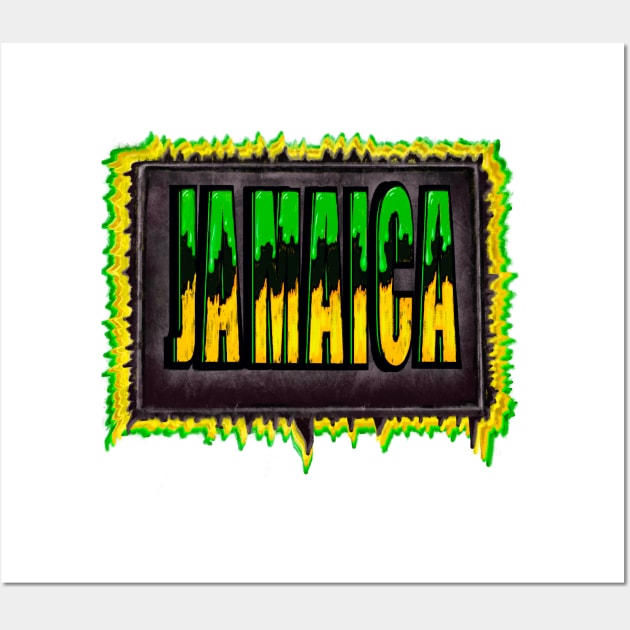 Jamaica colours Jamaican Flag Roots Independence Jamaica Wall Art by Artonmytee